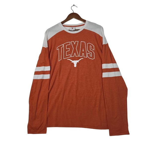 Texas Longhorns Team Apparel Other - Texas Longhorns Shirt Men L Burnt Orange Thermal Knit Varsity Stripe Long Sleeve